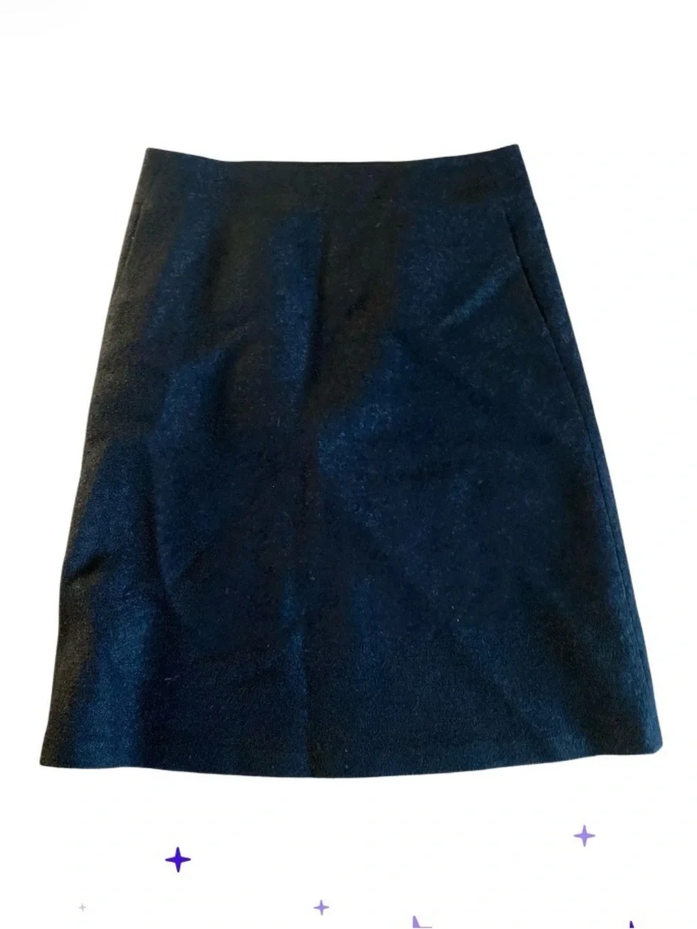 KATE SPADE Bouclé Wool-Blend A-Line Midi Skirt Black size 14